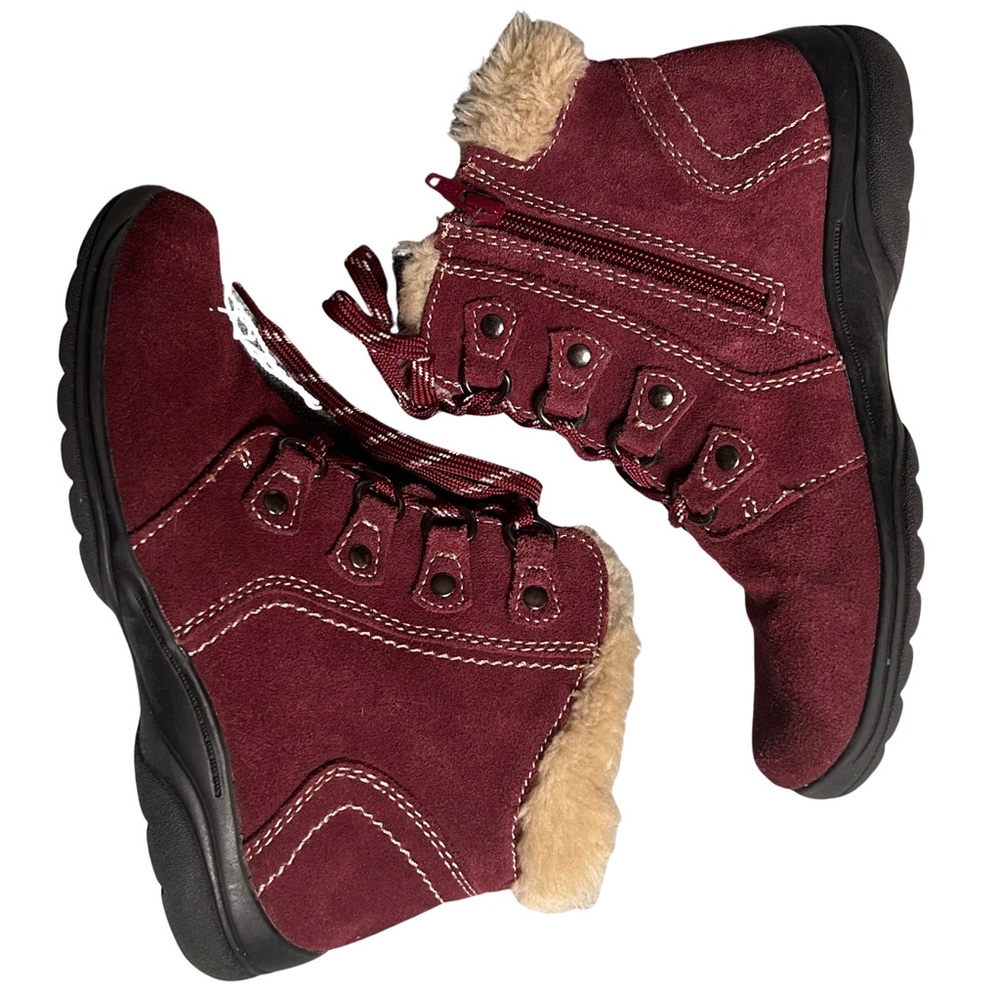 Earth Origins • Burgundy Fleece Lined Ankle Booties Size 7